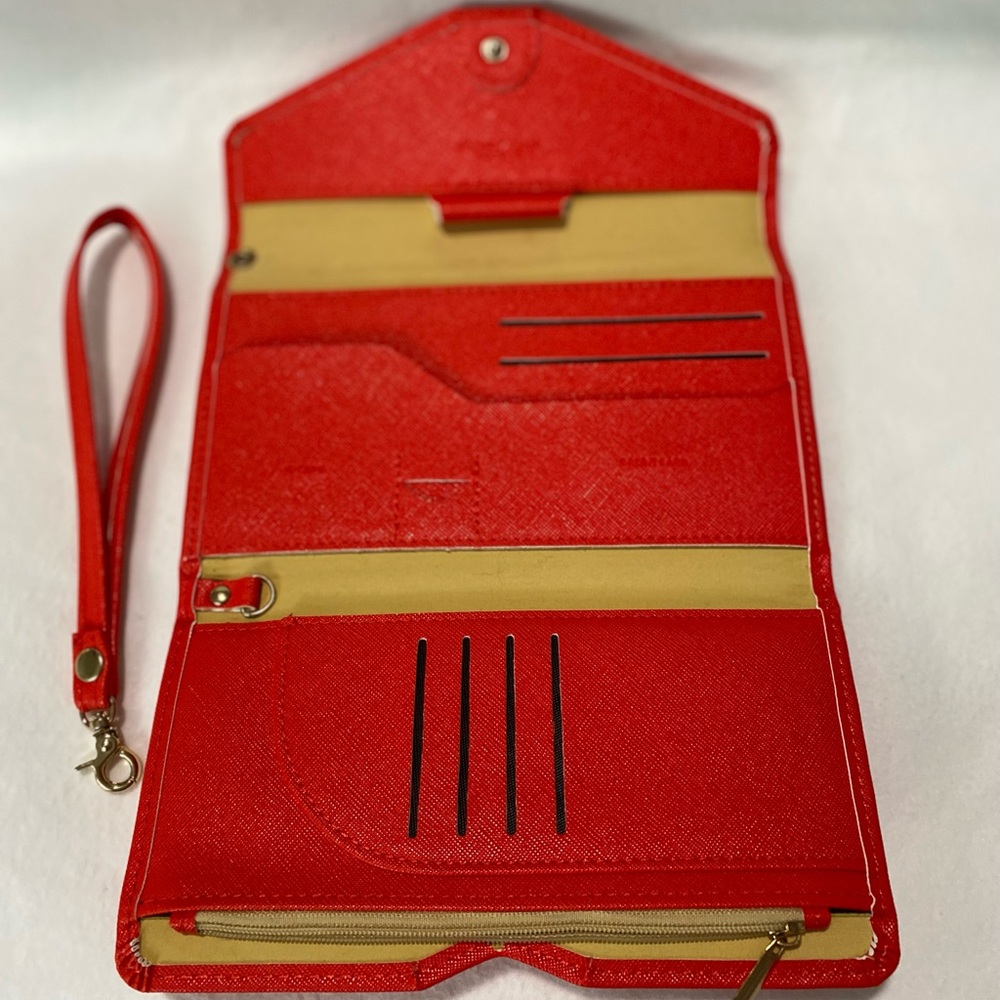 Red Travel Wristlet Wallet